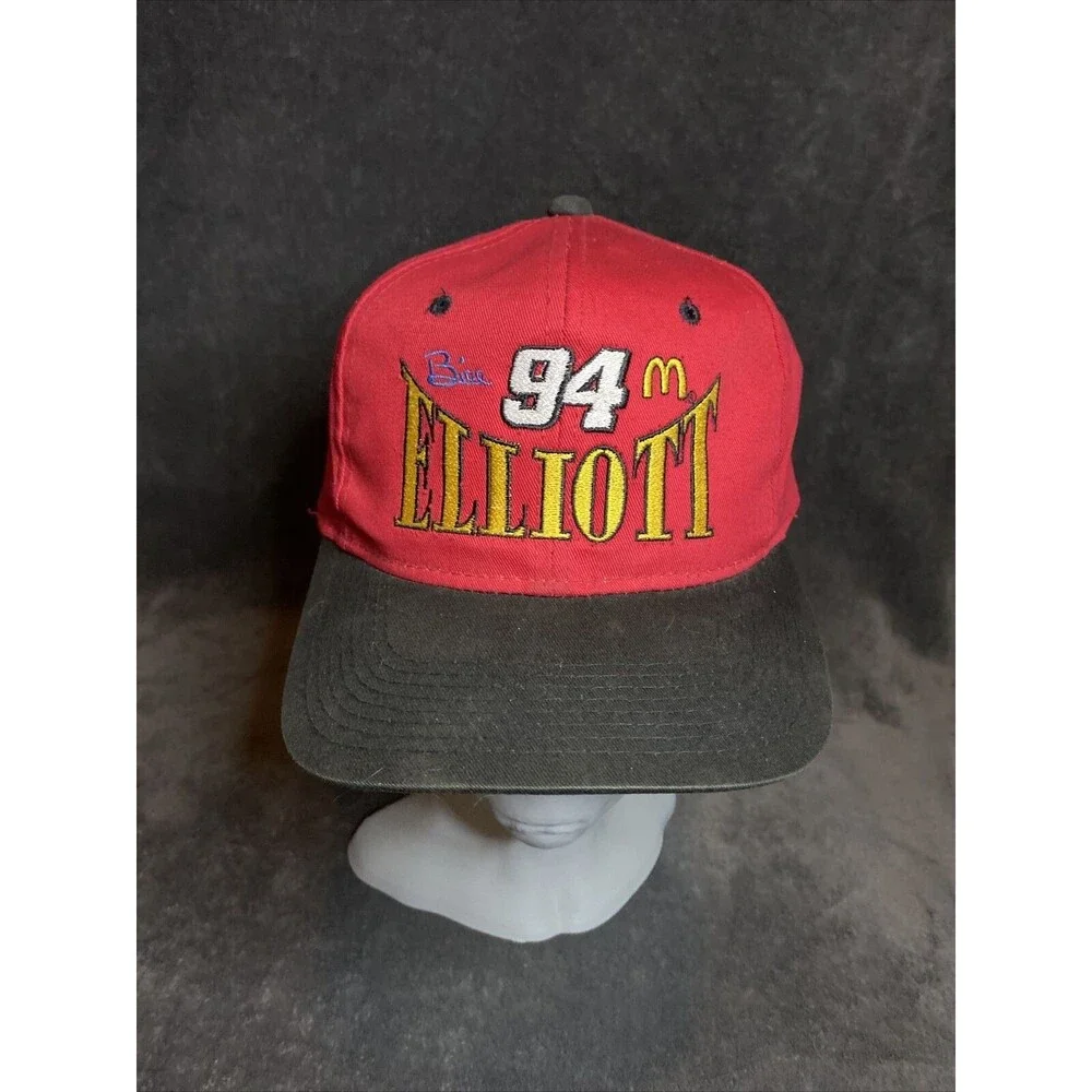 Vintage 90s McDonald's Racing Team Hat Bill Elliot 94 Promotional Snapback Red